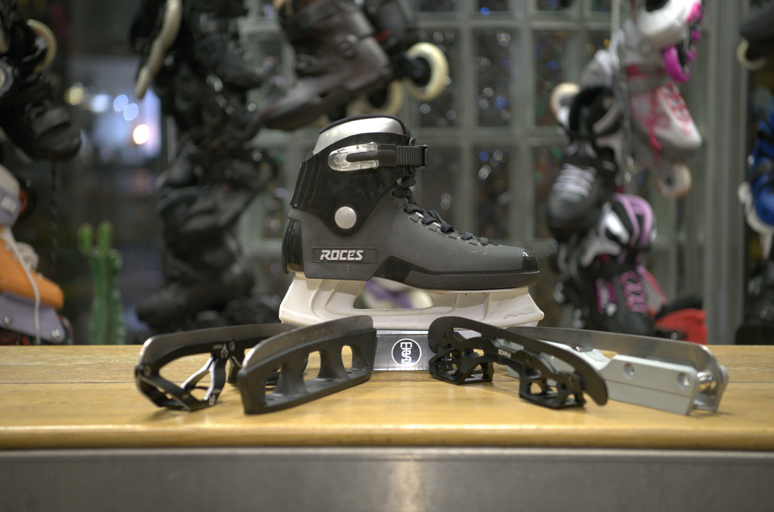 How to convert inline-skates to ice-skates